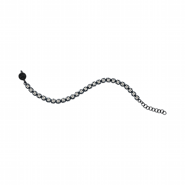 Pulsera Diamantes Minis Negro Ajustable Perla